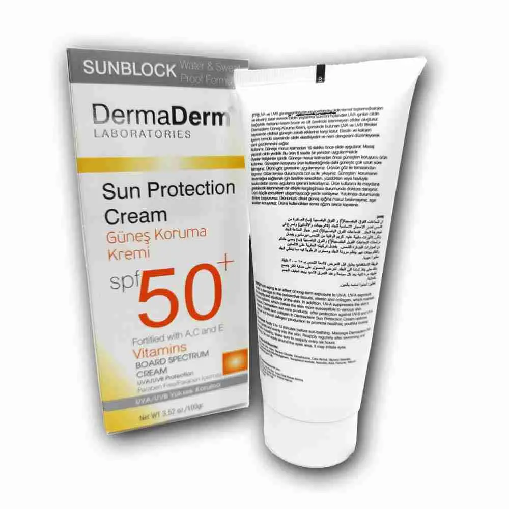 كريم ديرما ديرم الواقي الشمسي بمجموعة الفيتامينات سي و إي والمقاوم للماء والعرق SPF+50 - الصورة 2