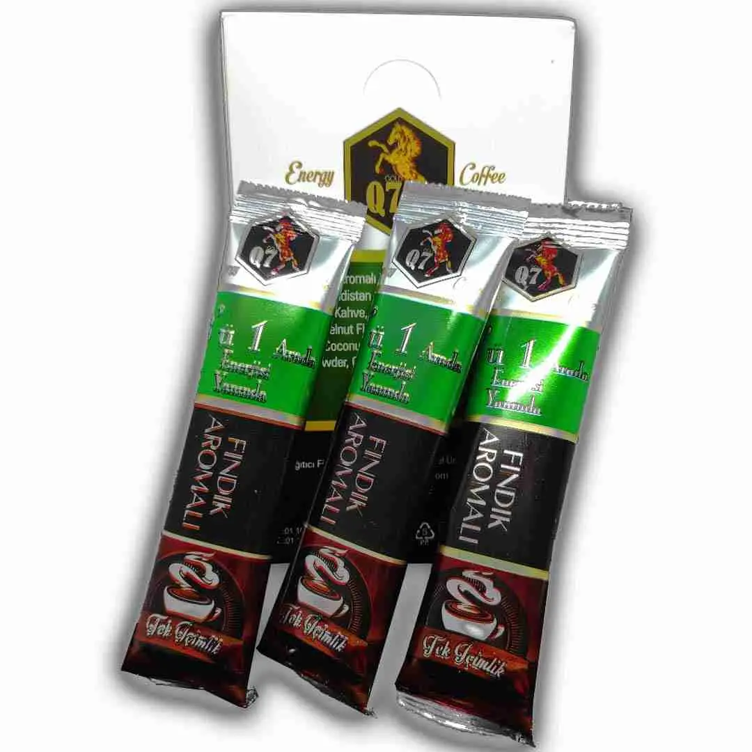 قهوة سريعة التحضير بالابيميديوم والجنسج للرجال 3×1 بنكهة البندق 12ظرف×18جم Q7