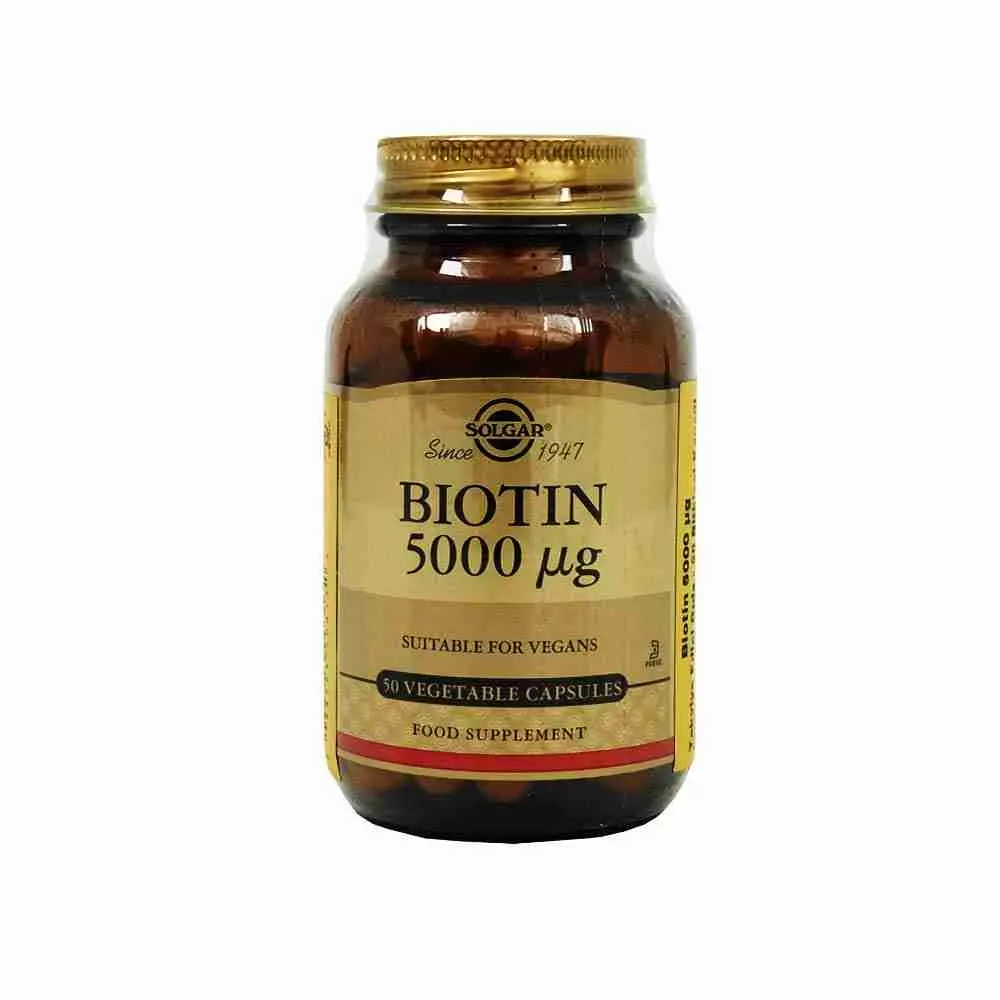 كبسولة 50 كبسولات البيوتين 5000 ميكروجرام من سولجار