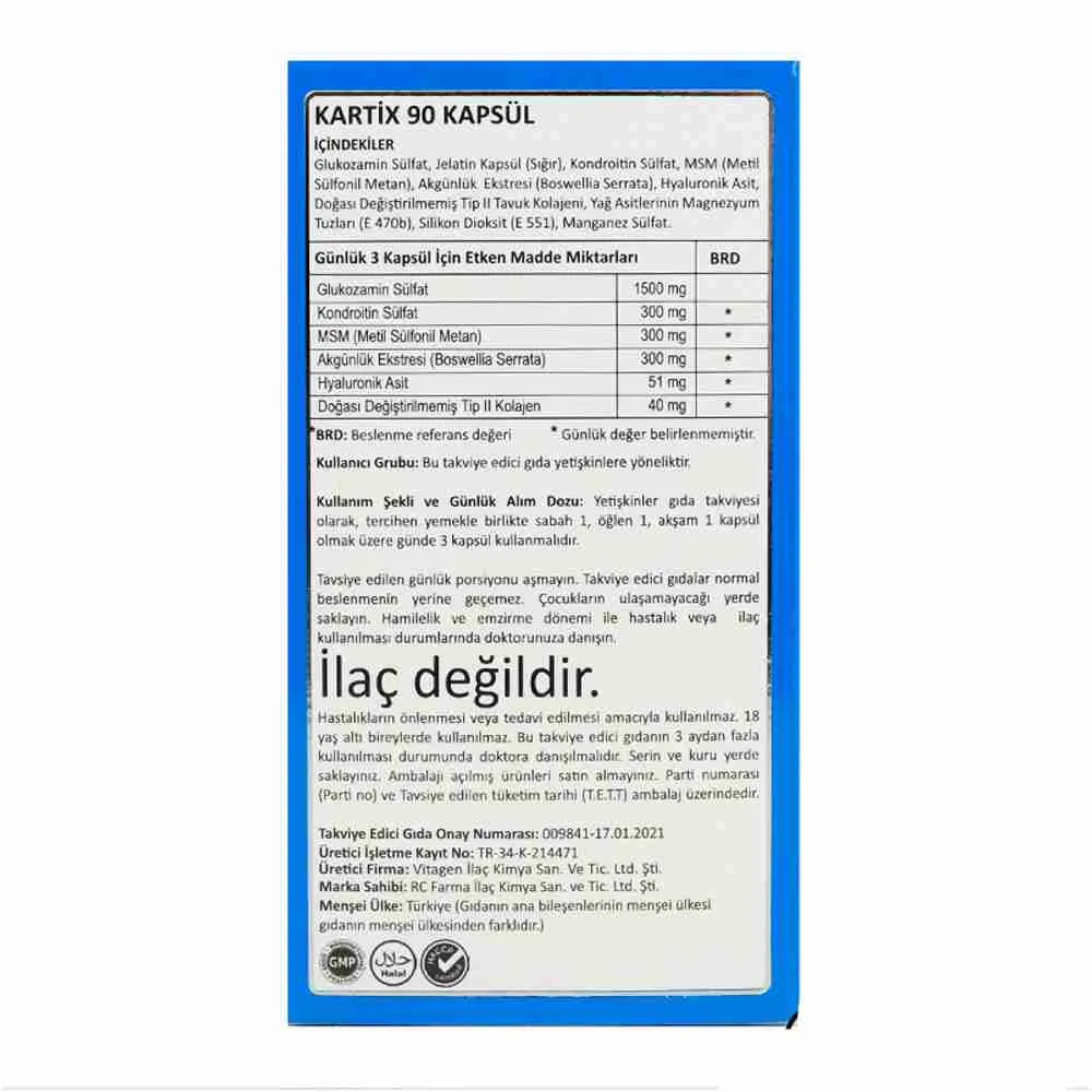 Kartix Glucosamine Complex – 90 كبسولة - الصورة 2