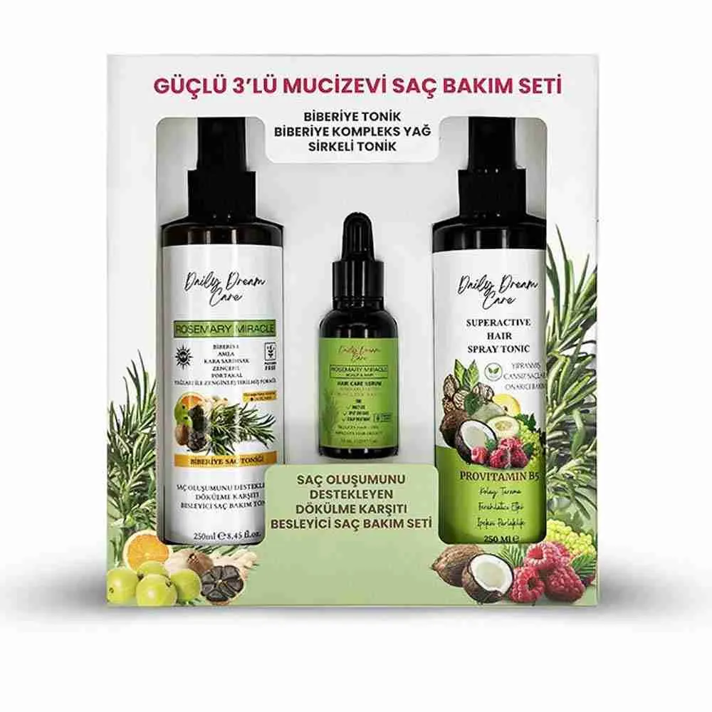 مجموعة daily dream care لعلاج تساقط الشعر 3 قطع ( زيت-تونيك-سبراي) بخلاصة زيت الروزماري والفيتامينات - الصورة 2