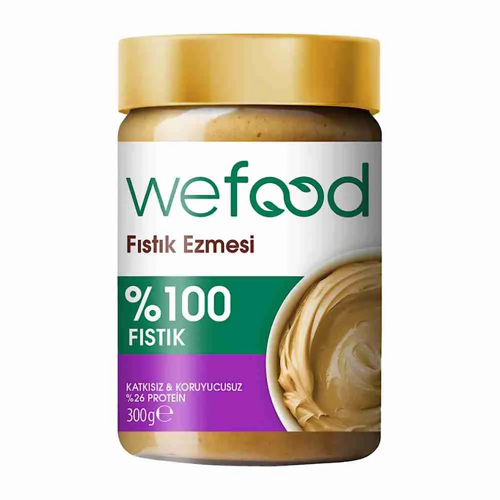 زبدة الفول السوداني الطبيعية 100% من We food – خالية من السكر 300 جم