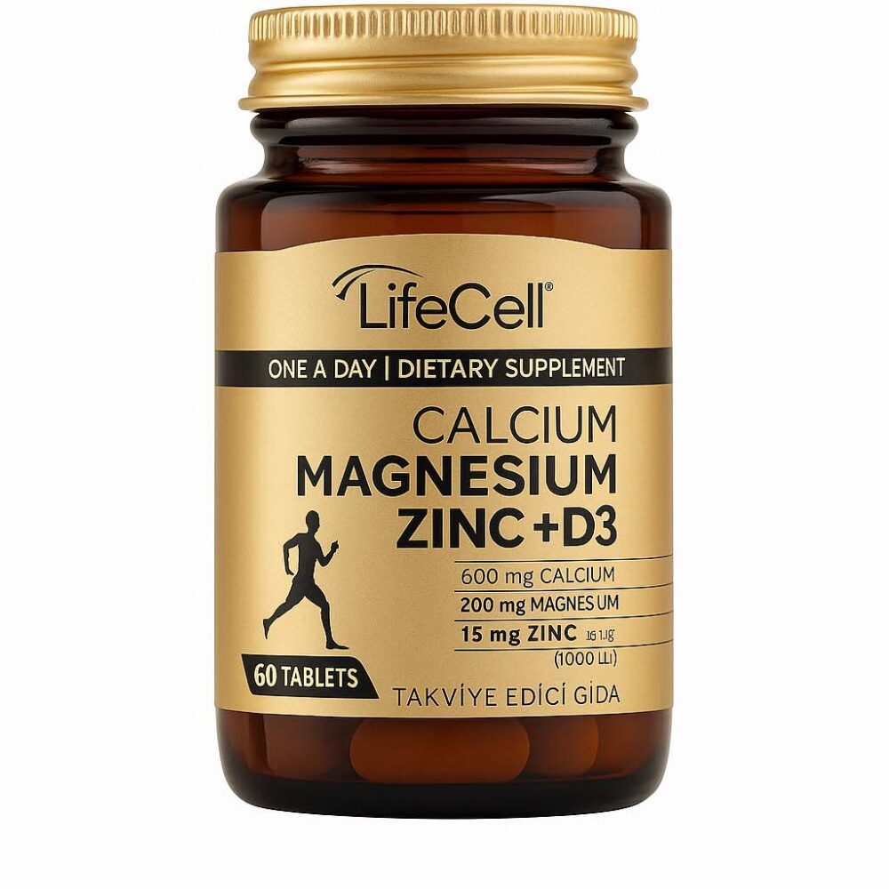 lifecell تركيبة D3 مع الزنك والكالسيوم والمغنيسيوم لدعم العظام والمناعة في قرص واحد