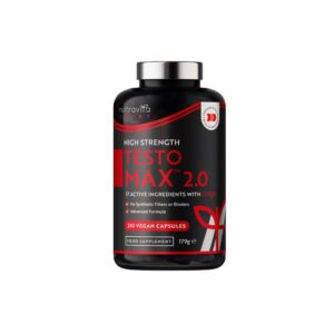 كبسولات Testo Max 2.0 من Nutrivita Sport – مكمل نباتي لتعزيز التستوستيرون والطاقة والقوة للرجال