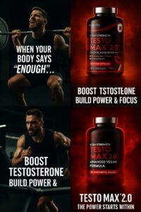 Testo Max 2.0 من Nutrivita Sport – مكمل أشواجندا طبيعي لدعم التستوستيرون والطاقة