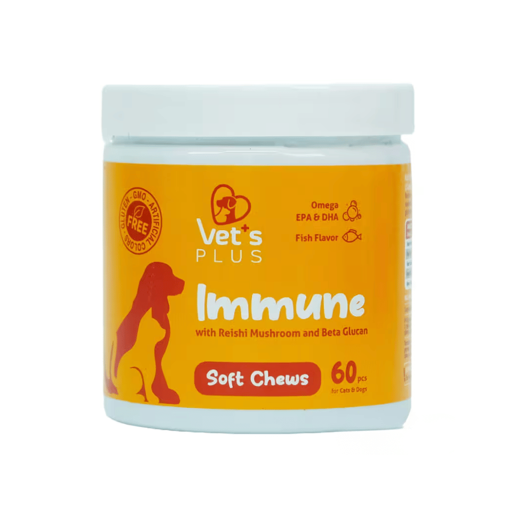 فيتس بلس إميون للقطط والكلاب 60 قرص قابل للمضغ | مكمل غذائي لتقوية المناعة وتحسين الصحة العامة