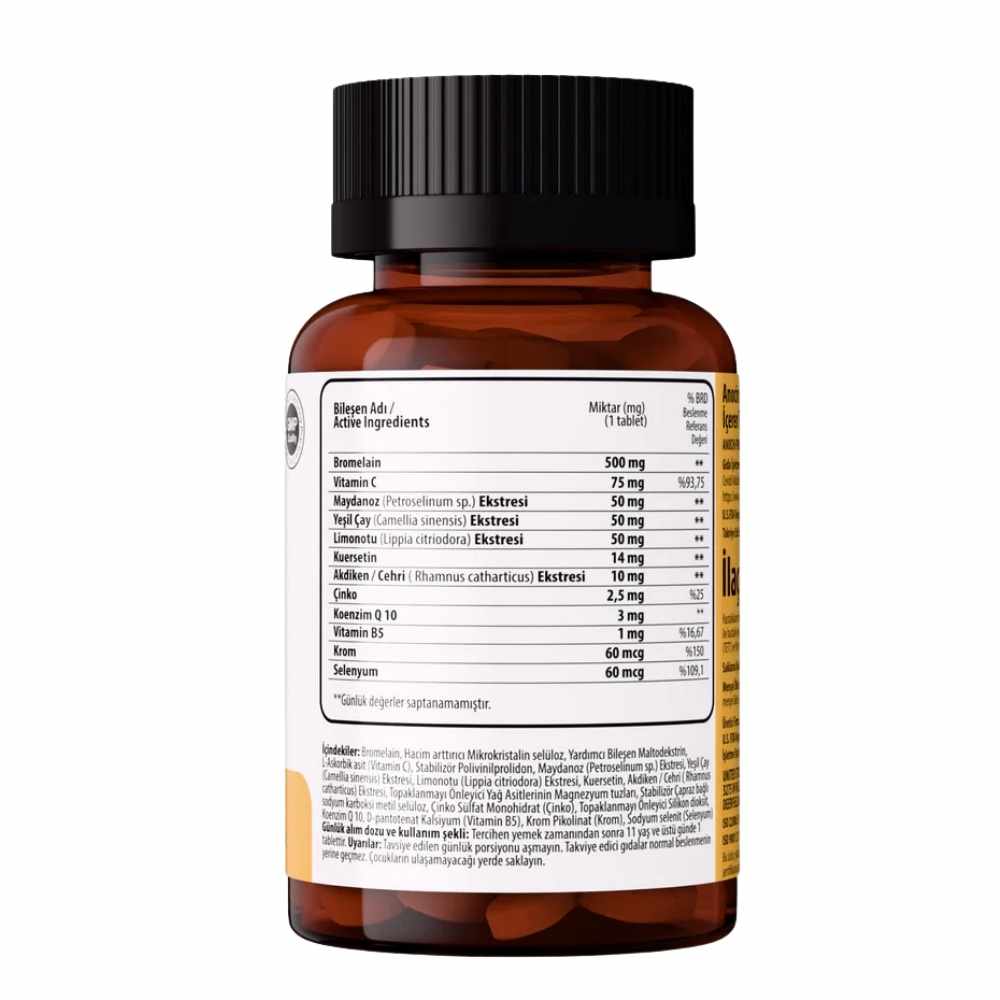 بروميلين كيرسيتين مكمل غذائي للتخسيس والمناعة مع فيتامين سي وزنك وكو كيو 10 | Anocin Bromelain Quercetin – اطلبه الآن من بازارنا - الصورة 2