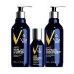 مجموعة شامبو علاج تساقط الشعر سلفات فري Villatrex من MAXCARE — شامبو + بلسم + سيروم خالية من السلفات والصوديوم بالبيوتين والكيراتين والأرجان