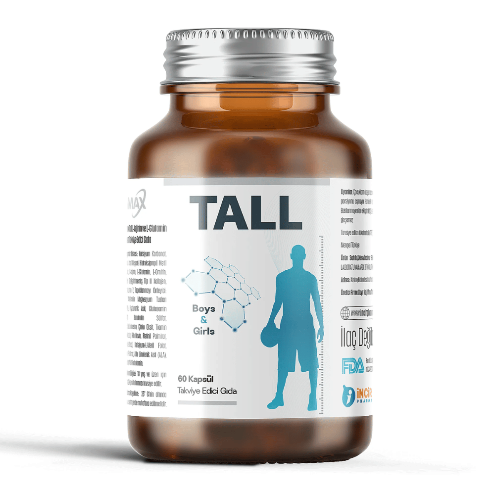 مكمل Inmax Tall لزيادة الطول – دعم نمو العظام والغضاريف للأطفال والمراهقين (60 كبسولة)