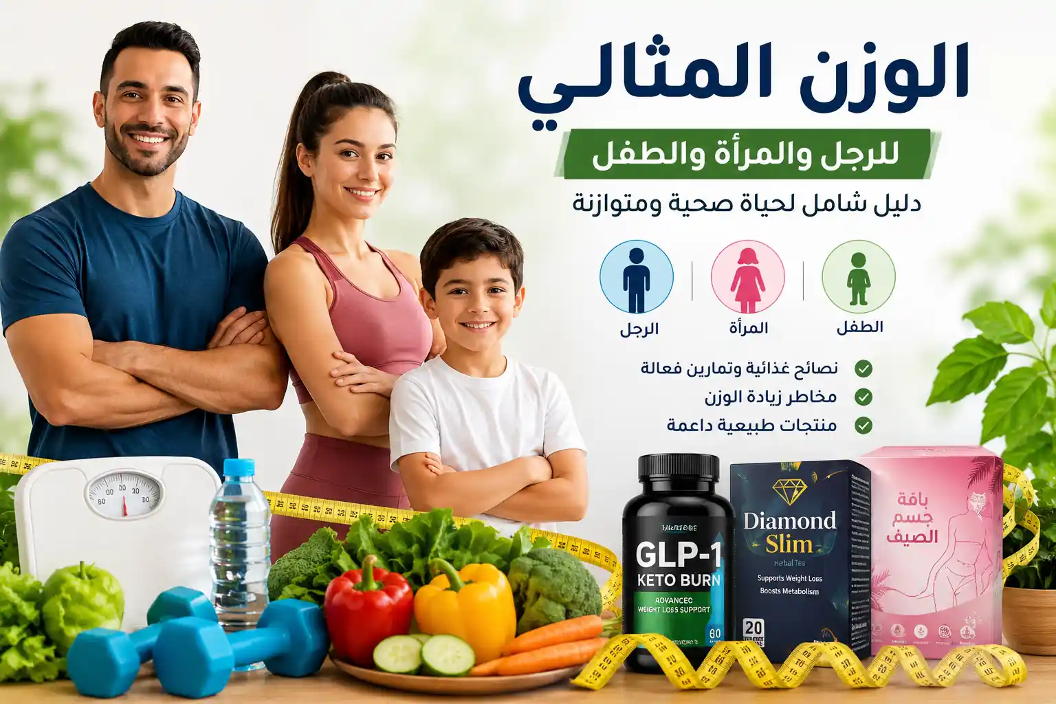 الوزن المثالي للرجل والمرأة والطفل: دليل شامل للحفاظ على صحة أفضل وحياة متوازنة